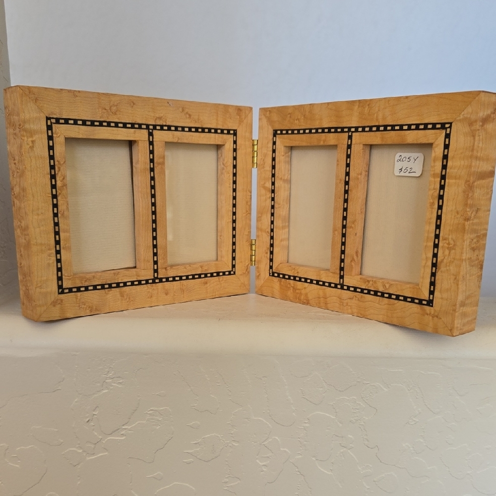Handcrafted Birdseye Maple Folding Pictureframe